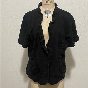 Dress Barn Black Ruffled Blazer